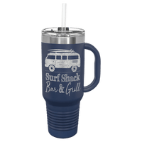 40 oz. Engraved Travel Cup with Handle and Straw
