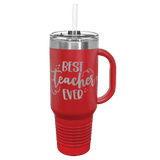 40 oz. Engraved Travel Cup with Handle and Straw