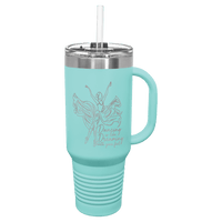 40 oz. Engraved Travel Cup with Handle and Straw