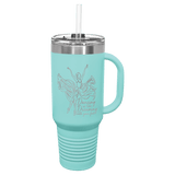 40 oz. Engraved Travel Cup with Handle and Straw