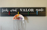 36” Look What I Made - Kids Artwork Display Personalized Art Board - Stained Solid Wood with Permanent Vinyl Letters - Customized