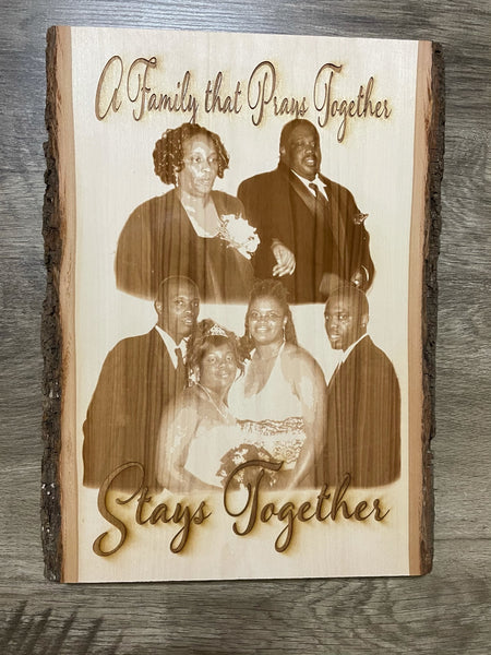 Custom Laser Engraved Wood Photograph-Wedding-Love