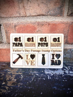 Personalized Engraved Wood Postcard- Father’s Day Gift