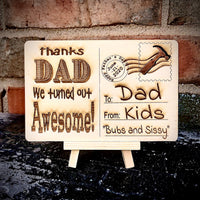 Personalized Engraved Wood Postcard- Father’s Day Gift