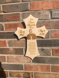 Personalized Wood Photo Cross Decor - Baltic Birch Natural Wood - Forever in our Hearts