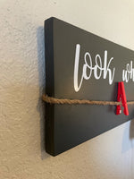 36” Look What I Made - Kids Artwork Display Personalized Art Board - Stained Solid Wood with Permanent Vinyl Letters - Customized