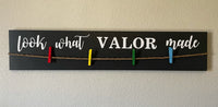 36” Look What I Made - Kids Artwork Display Personalized Art Board - Stained Solid Wood with Permanent Vinyl Letters - Customized