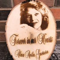 Personalized Rustic Custom Wood Photo - Round Bass Wood