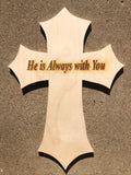 Personalized Wood Photo Cross Decor - Baltic Birch Natural Wood - Forever in our Hearts