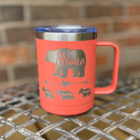 15 oz Polar Camel Coffee Mug with Slider Lid - Personalized Engraved Coffee Cup