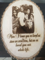 Personalized Rustic Custom Wood Photo - Round Bass Wood