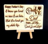 Personalized Engraved Wood Postcard- Father’s Day Gift