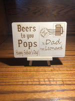 Personalized Engraved Wood Postcard- Father’s Day Gift