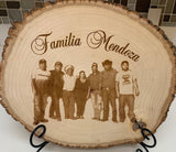 Personalized Rustic Custom Wood Photo - Round Bass Wood