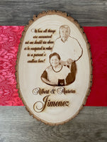 Personalized Rustic Custom Wood Photo - Round Bass Wood