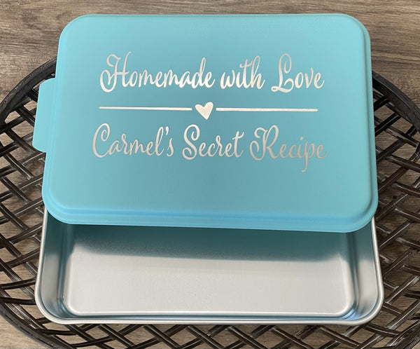 Custom Engraved Cake Pan, 9x13 Aluminum Cake Pan With Engraved Lid