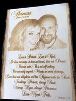 Custom Laser Engraved Wood Photograph-Wedding-Love